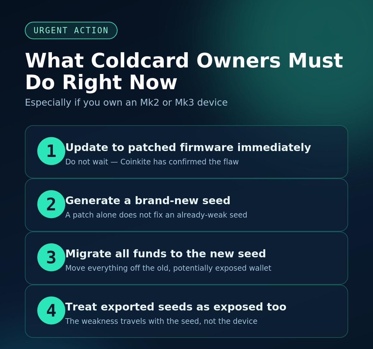 Bitkey, Ledger, Trezor, And Jade Reports Safe From $38 Million Coldcard Disaster