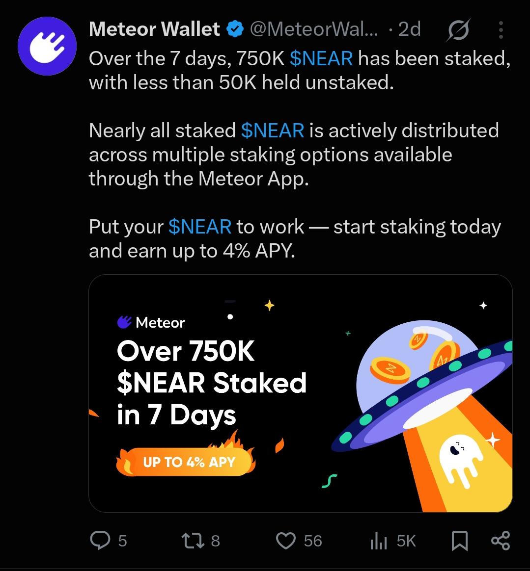 Meteor Wallet Review: NEAR Supported Non-Custodial Wallet, Records 750,000 NEAR Staked