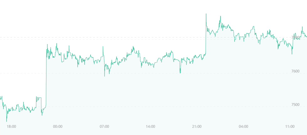 Bitcoin Price Watch: Currency Holds Ground at $7,600